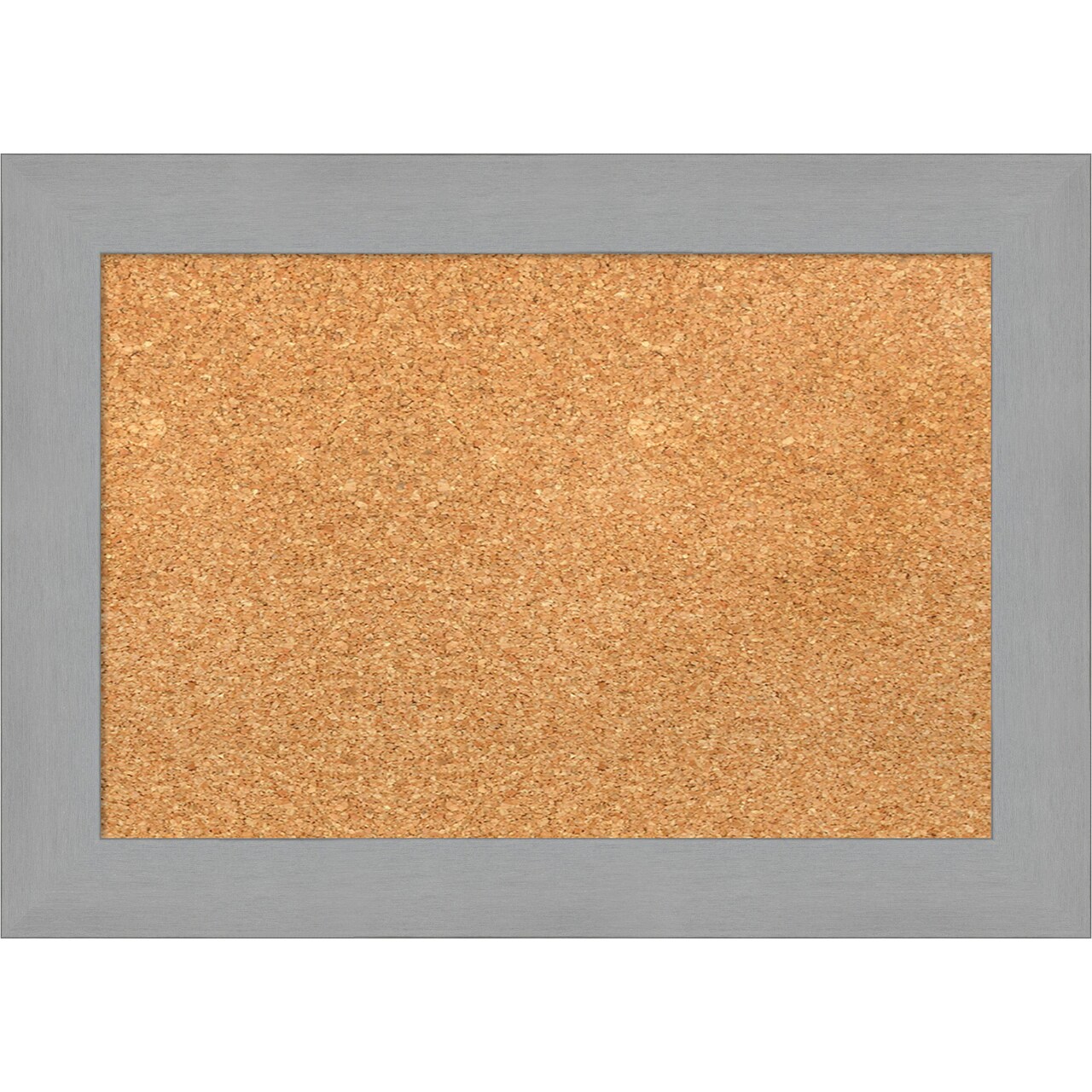 Cork Board, Brushed Nickel Frame - Bulletin Board, Organization Board, Pin Board